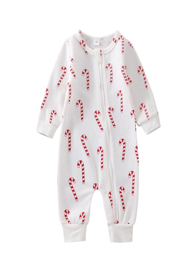 Gureui Newborn Baby Girl Boy Christmas Outfit Long Sleeve Romper Jumpsuit Bodysuit Fall Winter Clothes Candy 0-3 Months - Image 1