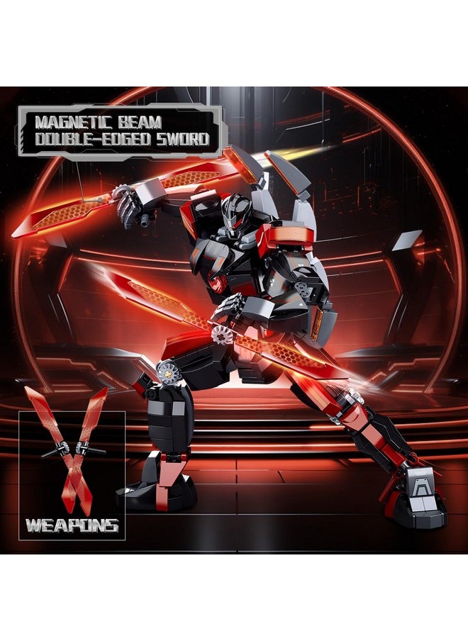 Sluban Sluban Samurai Mech Building Toy for Adults, Wanderer Robot Figure with Weapons, Robot Toys Gifts for Age 8+ Kids and Adults, Compatible with Lego Mech Set, 585 PCS  - Image 3