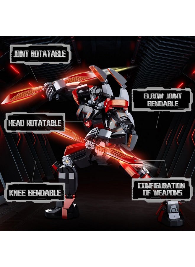 Sluban Sluban Samurai Mech Building Toy for Adults, Wanderer Robot Figure with Weapons, Robot Toys Gifts for Age 8+ Kids and Adults, Compatible with Lego Mech Set, 585 PCS  - Image 4