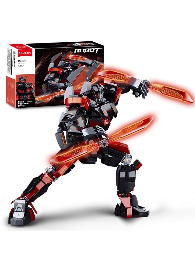 Sluban Sluban Samurai Mech Building Toy for Adults, Wanderer Robot Figure with Weapons, Robot Toys Gifts for Age 8+ Kids and Adults, Compatible with Lego Mech Set, 585 PCS  - Image 1