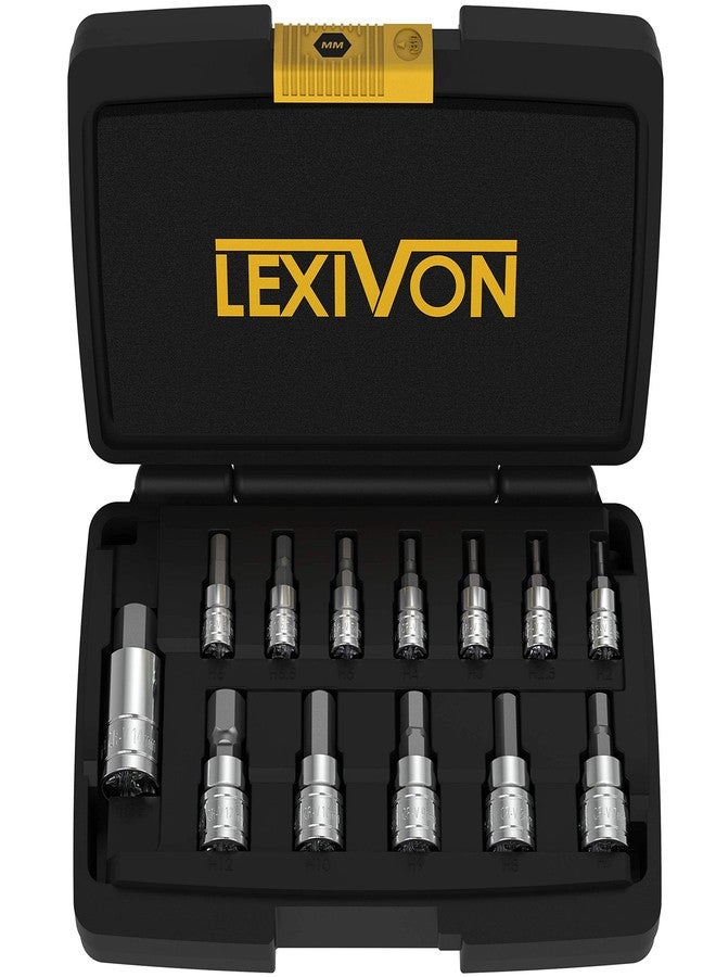 LEXIVON طقم رؤوس مفكات سداسية من ليكسيفون، مصنوع من فولاذ S2 ممتاز | طقم من ١٣ قطعة مترية بقياس ٢ مم - ١٤ مم | حافظة تخزين مُحسّنة (LX-141) - Image 1