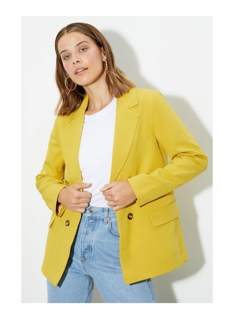 Plain Double Breasted Blazer