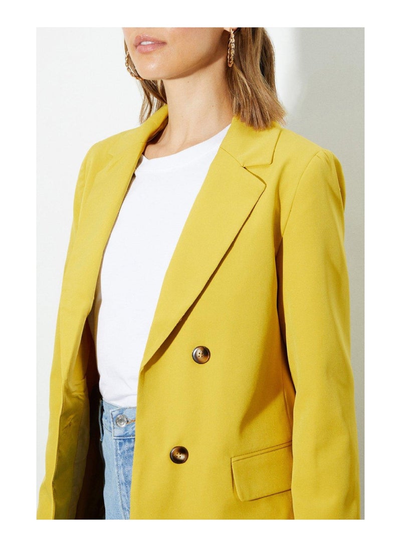 Plain Double Breasted Blazer