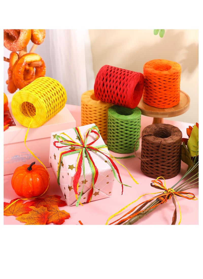 Fall Thanksgiving Raffia Ribbon, 6 Rolls Raffia Paper Ribbon Raffia Paper Twine Wrapping Ribbon for Gift Packing and Wrapping, DIY Craft, Holiday Decoration, 656 Feet Each Roll - pzsku/Z7DDED61DBA5CC0340884Z/45/_/1719340393/55dd2b4d-7b45-4911-9093-85e3a301beb3