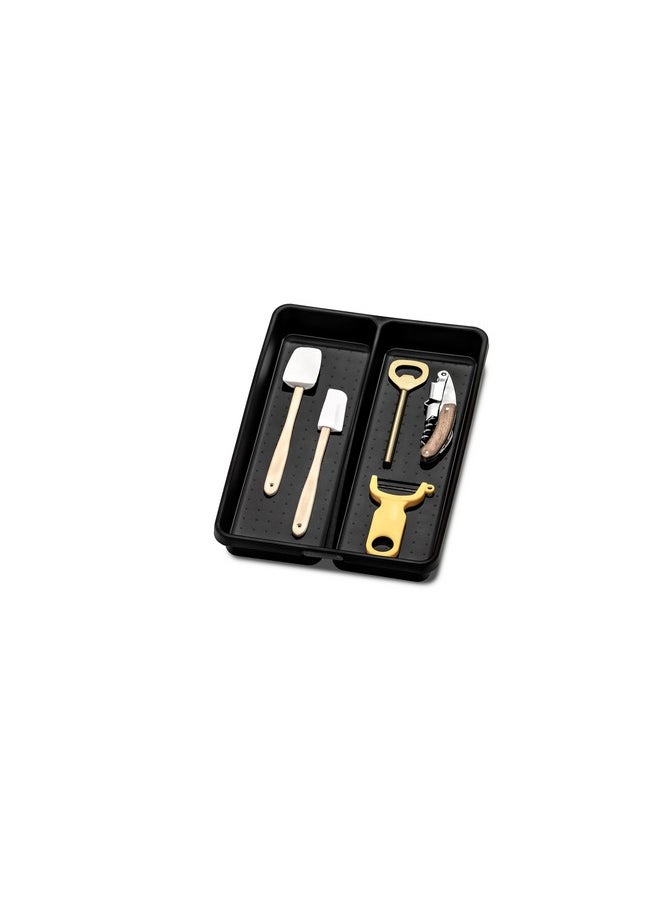 Madesmart madesmart Utensil Tray-CARBON COLLECTION 2 Compartments, Soft-Grip Lining & Non-Slip Feet & BPA-Free, Small  - Image 4