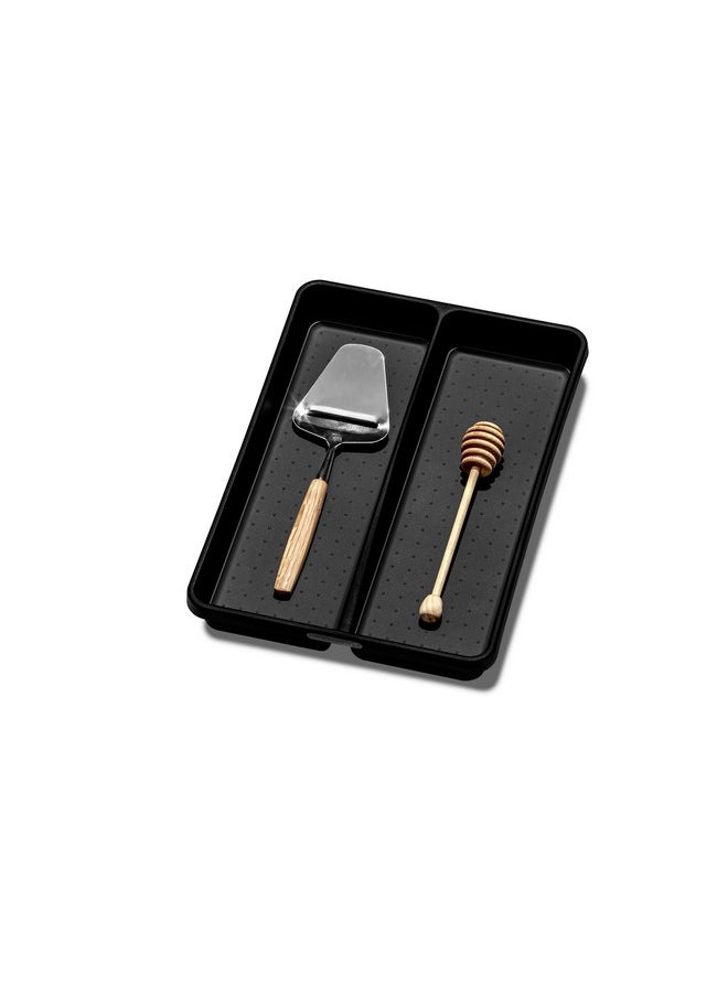 Madesmart madesmart Utensil Tray-CARBON COLLECTION 2 Compartments, Soft-Grip Lining & Non-Slip Feet & BPA-Free, Small  - Image 1
