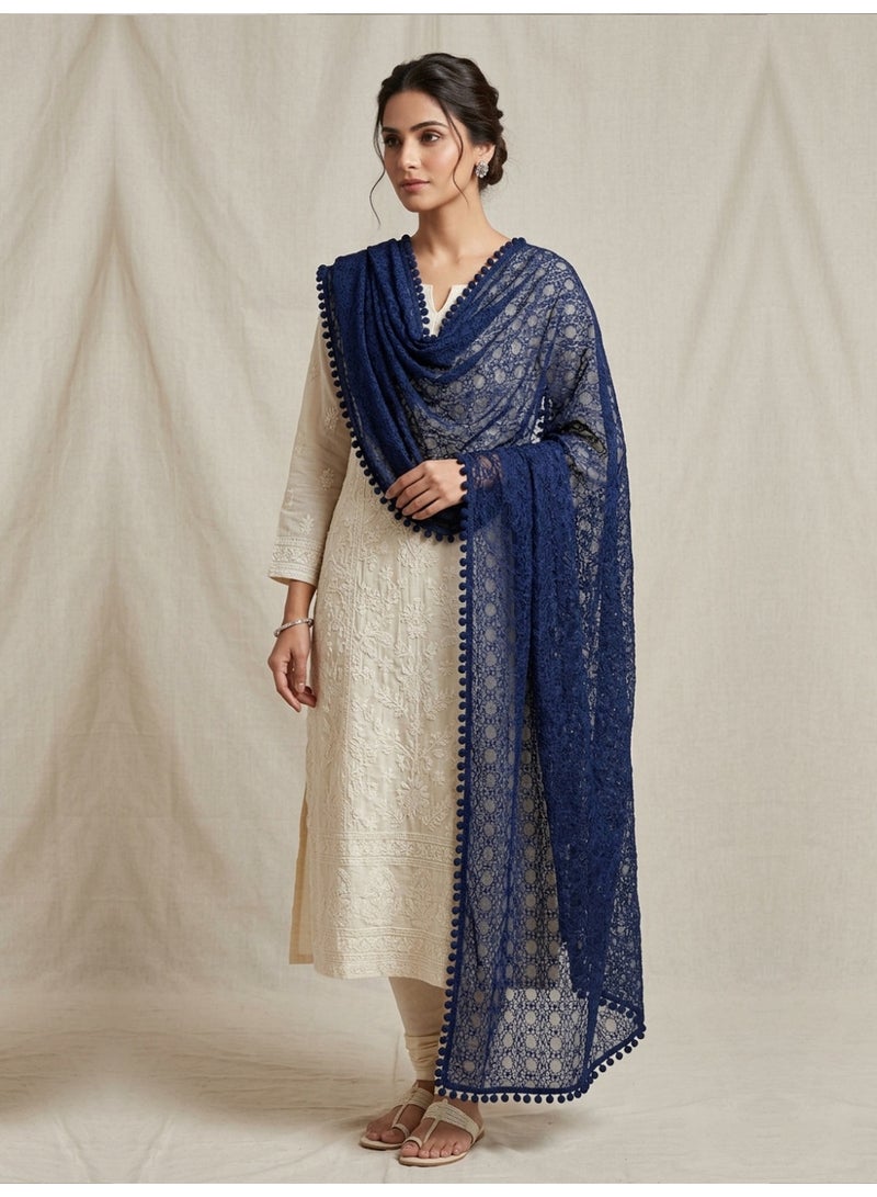 Alaya Women Embroidered Georgette Dupatta-AL3720 - Image 1
