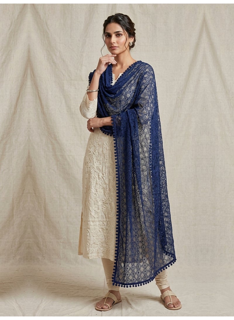 Alaya Women Embroidered Georgette Dupatta-AL3720 - Image 4