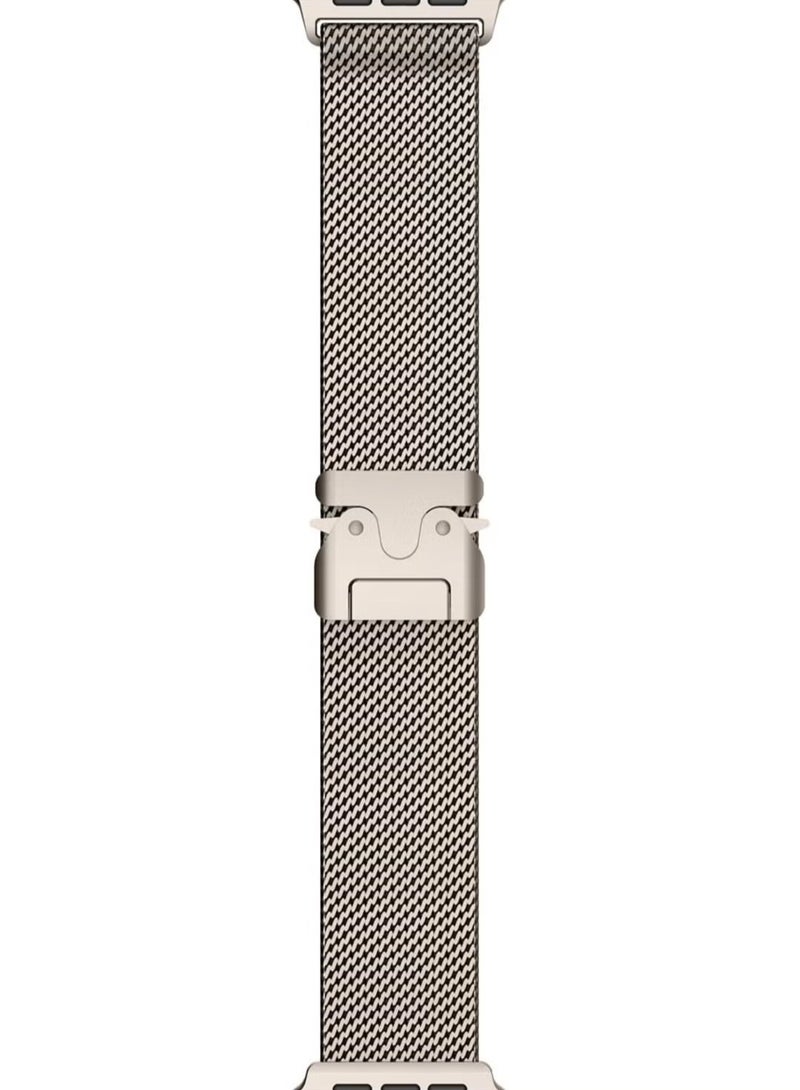 keloray for Apple Watch Metal Bands Ultra 2 49mm 46mm Series 10, 1:1 Stainless Steel Mesh Loop with Parachute-style Metal Buckle for Apple Watch Series 7 8 9 45mm Series 6 5 4 44mm, Titanium - Image 4