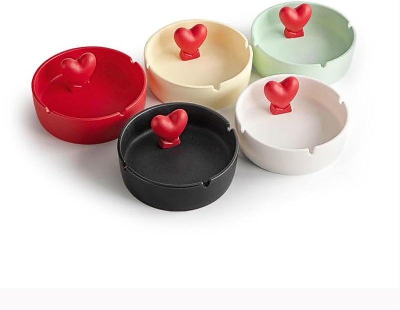 Ash Holder Ceramic Ashtray Tabletop Round for Living Room Coffee Home Office Tablee Indoor Outdoor Use(Yellow) - Image 4