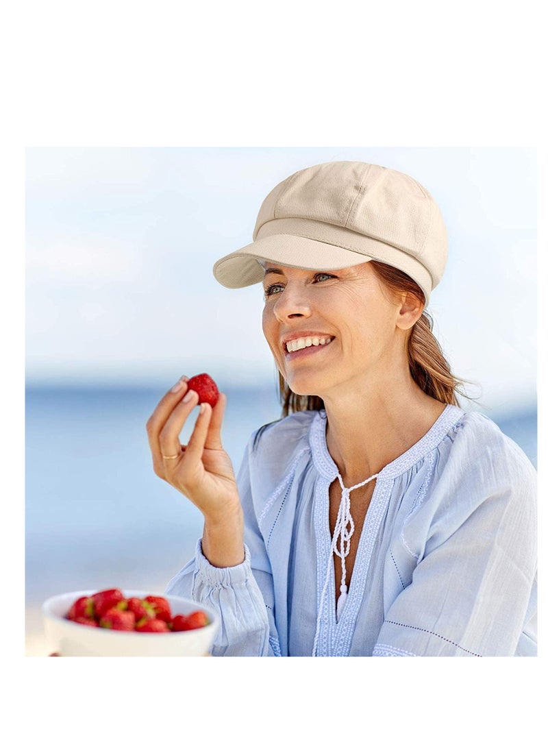 SYOSI - 2 Pieces Women newsboy Cap Visor Beret Hats Vintage Cabbie Hat Octagonal Cap for Women - Image 1