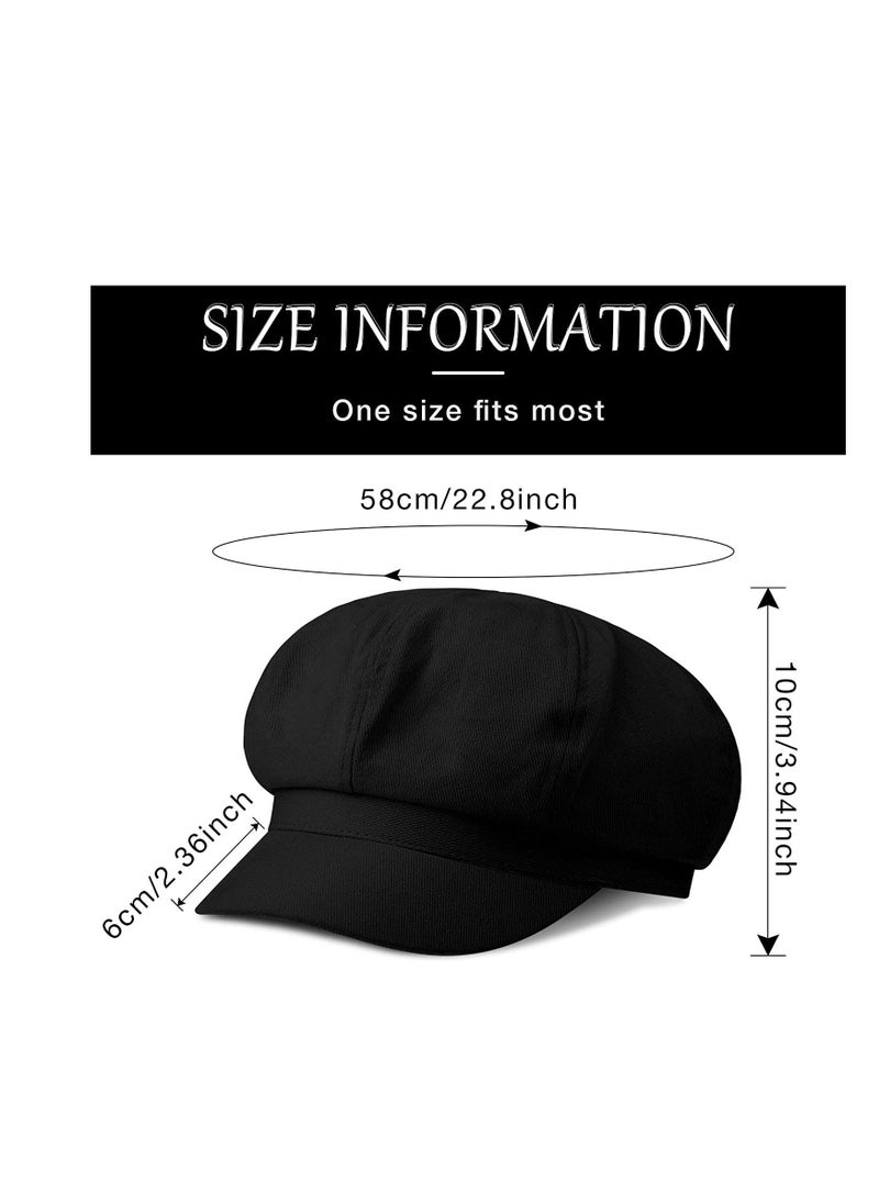 SYOSI - 2 Pieces Women newsboy Cap Visor Beret Hats Vintage Cabbie Hat Octagonal Cap for Women - Image 1