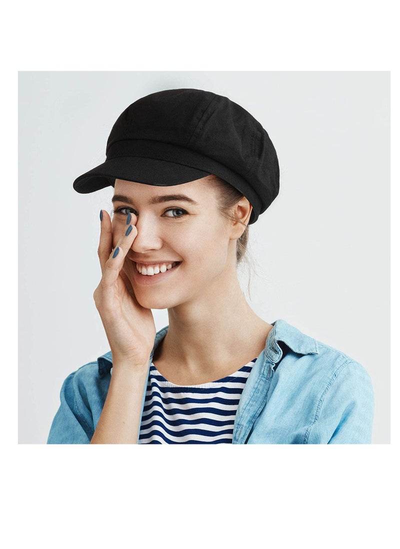SYOSI - 2 Pieces Women newsboy Cap Visor Beret Hats Vintage Cabbie Hat Octagonal Cap for Women - Image 1