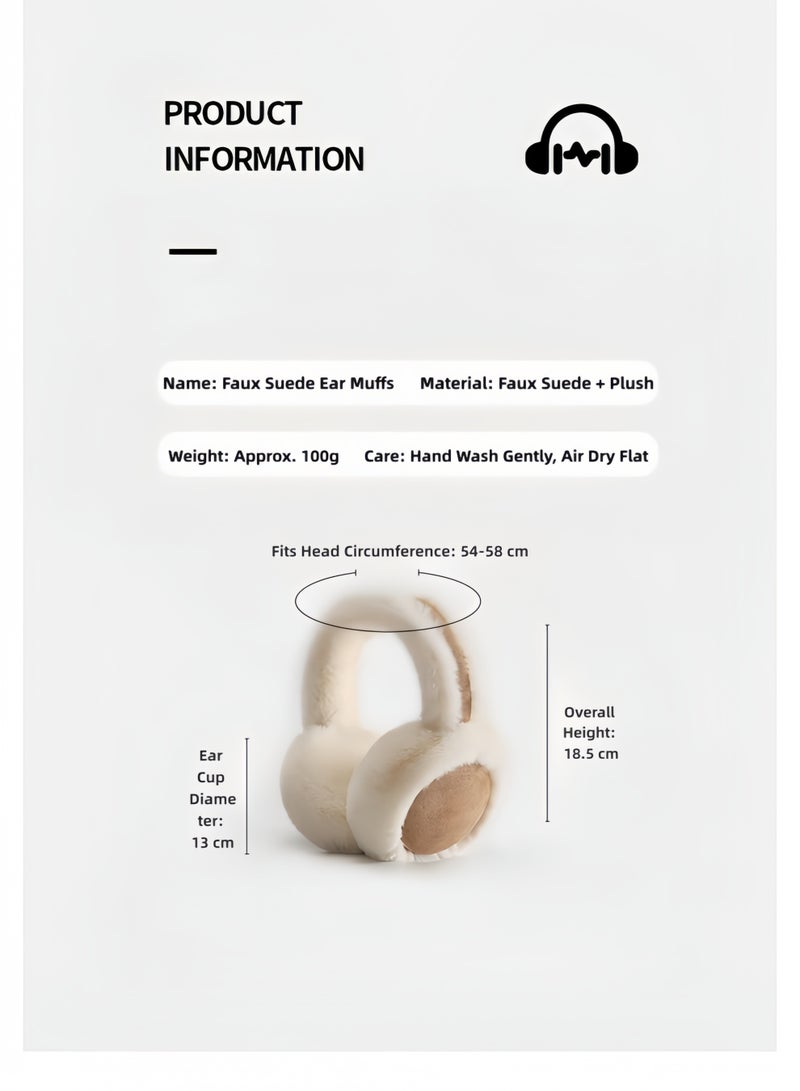 سماعات أذن شتوية للرجال والنساء - 100 جرام فرو صناعي ناعم قابل للطي، مقاومة للرياح حتى -20 درجة مئوية، من الداخل من جلد صناعي، مثالية للتزلج، المشي، والتنقل - Image 4