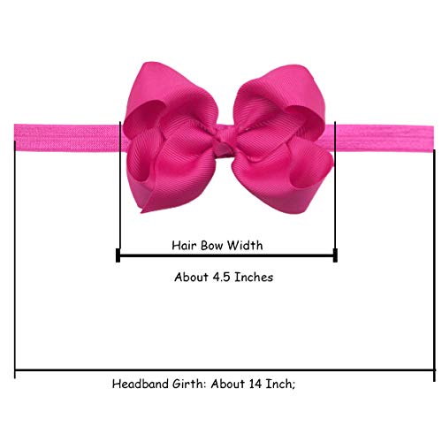 CÉLLOT Baby Girls Headbands Grosgrain Ribbon 4.5" Hair Bows Headband Big Bow Hair Bands for Toddler Pack of 40 - Image 4