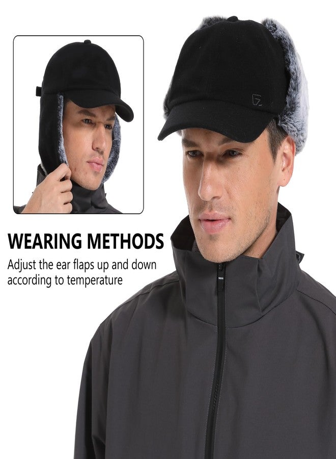 جادمكيندز قبعة بيسبول شتوية من الصوف من GADIEMKENSD مع واقي للأذنين، قبعة صيد دافئة من الفرو الصناعي، قبعة مقاومة للرياح، قبعة تزلج عاكسة للضوء مناسبة للطقس البارد والمشي لمسافات طويلة والثلج والأنشطة الخارجية، لون رمادي - Image 5