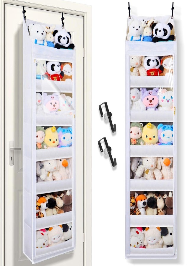 توريد منظم باب مقاوم للغبار لتخزين الحيوانات المحشوة فوق الباب، 【يتحمل حتى 70 رطلاً】مثالي للتنظيم على الأبواب، مثل تخزين الخيوط والألعاب المحشوة والحفاضات وغيرها من العناصر الصغيرة والمتوسطة الحجم. - Image 1