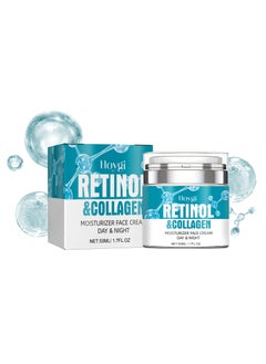 Hoygi Retinol & Collagen Moisturizer Face Cream, Day and Night Anti Aging Skincare Facial Moisturizer, Hydrating Face Lotion with Hyaluronic Acid, Moisturizing Cream to Reduce Wrinkles for Women Men 50ml  - Image 1