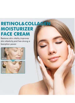 Hoygi Retinol & Collagen Moisturizer Face Cream, Day and Night Anti Aging Skincare Facial Moisturizer, Hydrating Face Lotion with Hyaluronic Acid, Moisturizing Cream to Reduce Wrinkles for Women Men 50ml  - Image 3