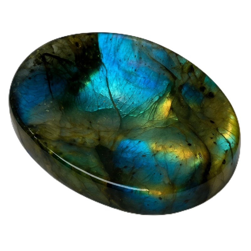 Amazing Gemstone Labradorite Worry Stone Crystals and Healing Stones Worry Stones for Stress Relief Gifts Piedra Crystal Fidget for Meditation Calming Relaxation