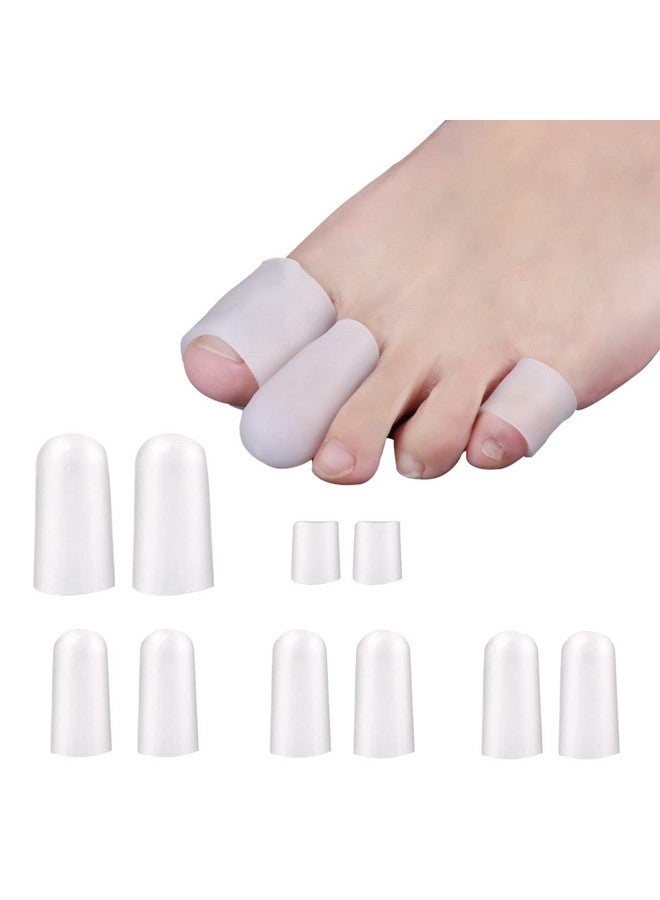 MAYCREATE® 10Pcs Soft Gel Toes Protector Toe Separator for Women Men, Protective Toe Caps Sleeves Tube Guards for the Recovery of Corns, Blisters, Hammer Toes, Toenails Missing/Ingrown - Image 1