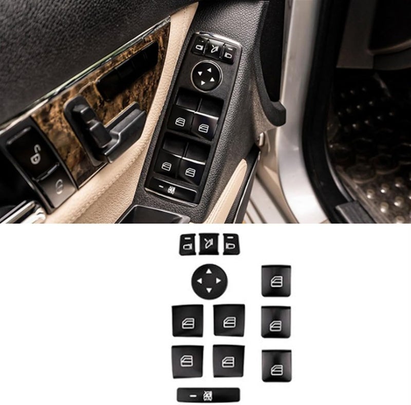 Yurefax 12PCS Car Window Switch Button Trim Cover for Mercedes-Benz - Image 2