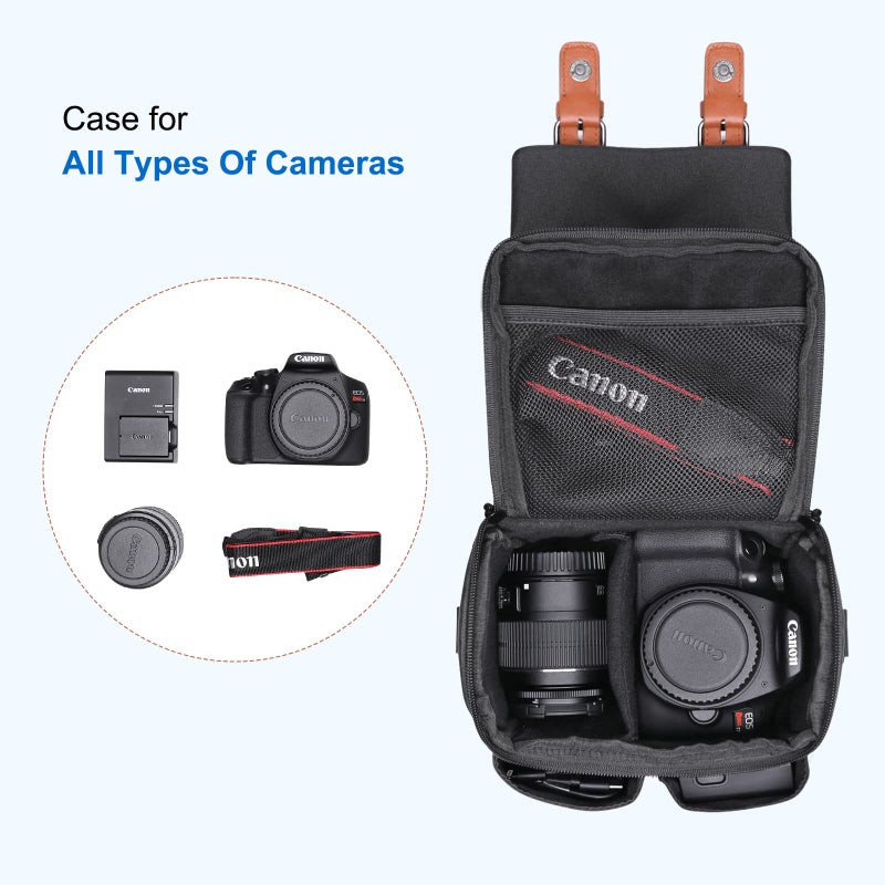 XANAD DSLR Camera Bag for Canon EOS Rebel T7/R50/R6 Mark II/R100/R50 V/T6/R8/R10/R5 Mark II DSLR Camera,SLR/Mirrorless Case for Canon/Nikon/Samsung/Olympus/Panasonic(Carrying Bag) - Image 4