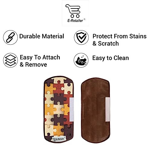 E-Retailer® Exclusive Combo Set of Appliances Cover (1 Pc. of Fridge Top Cover, 2 Pc. of Refrigerator Handle Cover and 3 Pc. Of Refrigerator Mat/Fridge Shelf Mat) (Color- Brown, Set Contains- 6 Pcs.) - Image 5