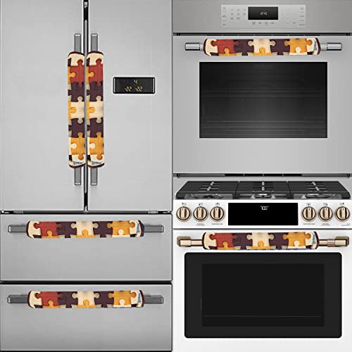 E-Retailer® Exclusive Combo Set of Appliances Cover (1 Pc. of Fridge Top Cover, 2 Pc. of Refrigerator Handle Cover and 3 Pc. Of Refrigerator Mat/Fridge Shelf Mat) (Color- Brown, Set Contains- 6 Pcs.) - Image 4