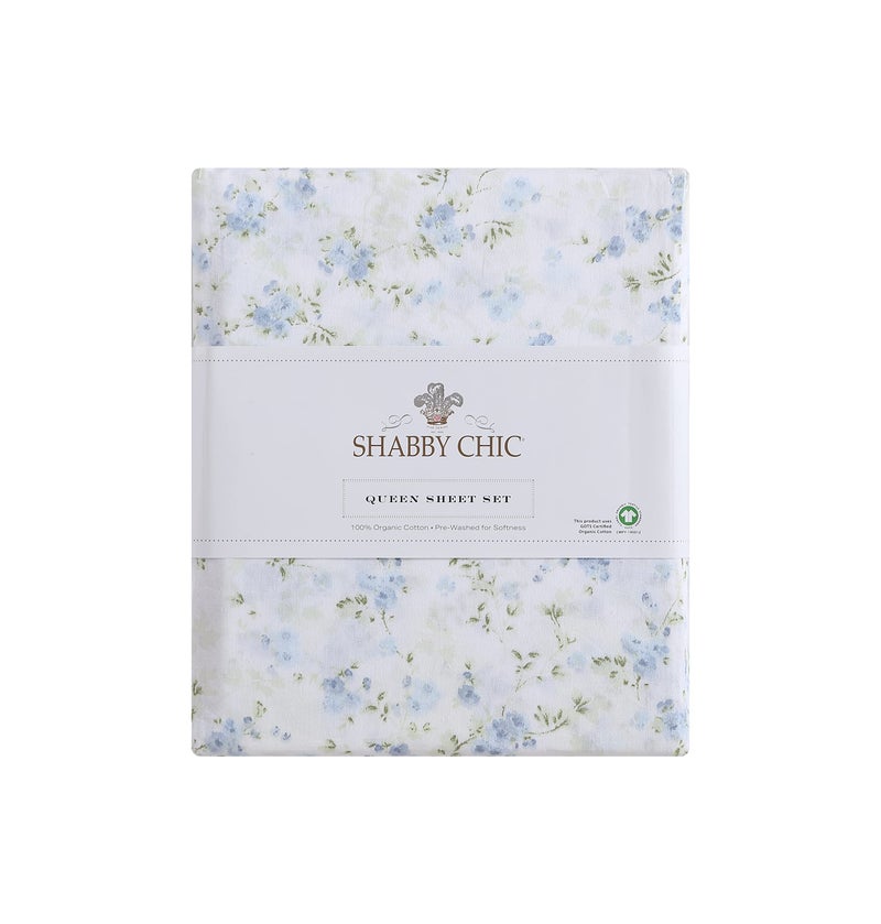 Shabby Chic® - King Sheets, Soft & Breathable Organic Cotton Bedding Set, Classic Style Home Decor with Ruffled Pillowcases (Gingham Pink, King) - Image 5