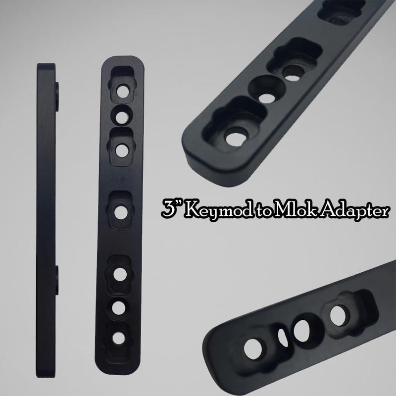 Gotical Keymod to Mlok Adapter Converter Rail Section Keymod to Mlok Converter 3 Inch (Pack of 1) - Image 4