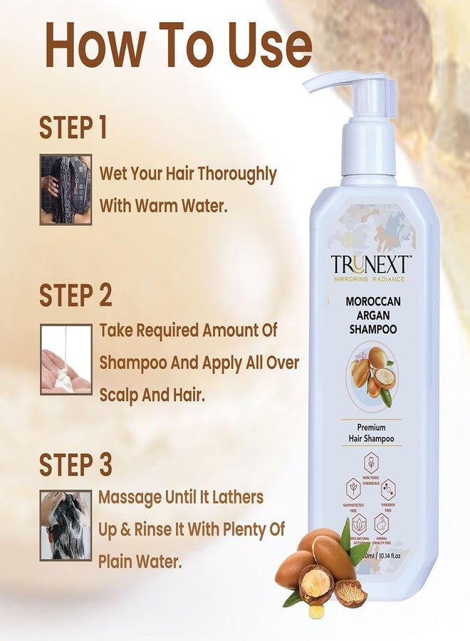 TRUNEXT Moroccan Argan Shampoo For Women - Sulfate-Free, Volumizing & Moisturizing Hair Care For All Hair Types 600 ML - Image 3