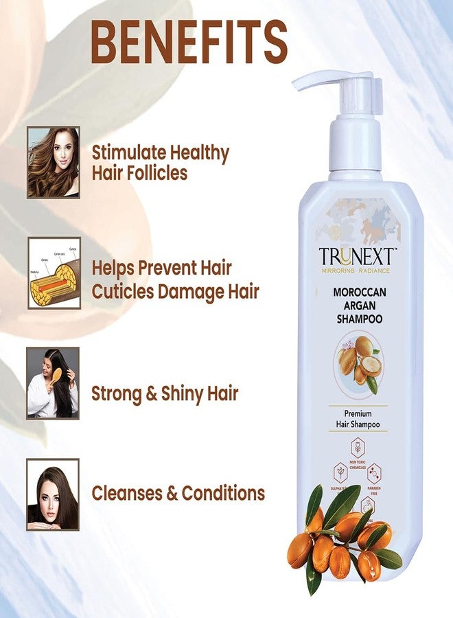 TRUNEXT Moroccan Argan Shampoo For Women - Sulfate-Free, Volumizing & Moisturizing Hair Care For All Hair Types 600 ML - Image 4