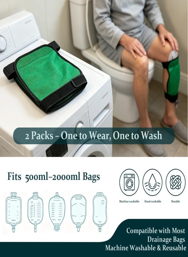 ZXMOBY 2 Pcs Mesh Catheter Leg Bag Holder, Soft Breathable Fabric Catheter Sleeves, Urinary Drainage Bag Cover with Adjustable Strap, Urine Bag Holder for Legs, Foley Catheter Supplies for Men Women - Image 3