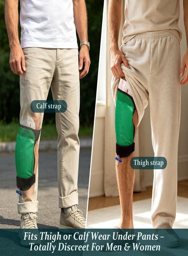 ZXMOBY 2 Pcs Mesh Catheter Leg Bag Holder, Soft Breathable Fabric Catheter Sleeves, Urinary Drainage Bag Cover with Adjustable Strap, Urine Bag Holder for Legs, Foley Catheter Supplies for Men Women - Image 2