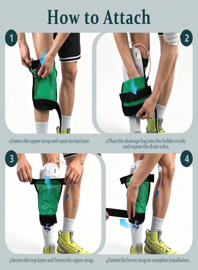ZXMOBY 2 Pcs Mesh Catheter Leg Bag Holder, Soft Breathable Fabric Catheter Sleeves, Urinary Drainage Bag Cover with Adjustable Strap, Urine Bag Holder for Legs, Foley Catheter Supplies for Men Women - Image 4
