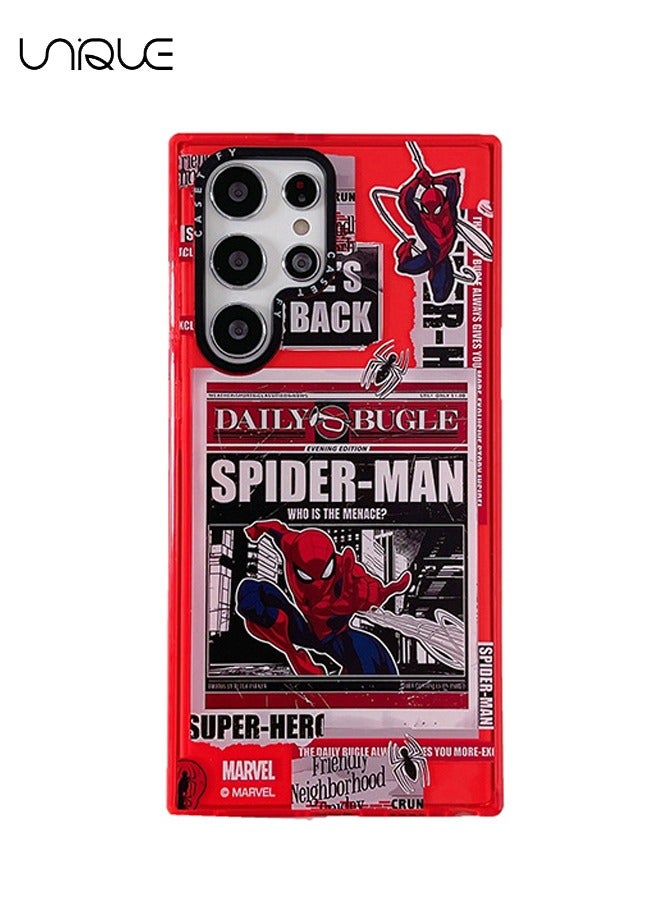 Unique Compatible with Samsung Galaxy S24 Ultra Phone Case - Spider-Man Phone Case - Red Doodle Phone Case - TPU Ultra Thin Shockproof Phone Case - Image 1