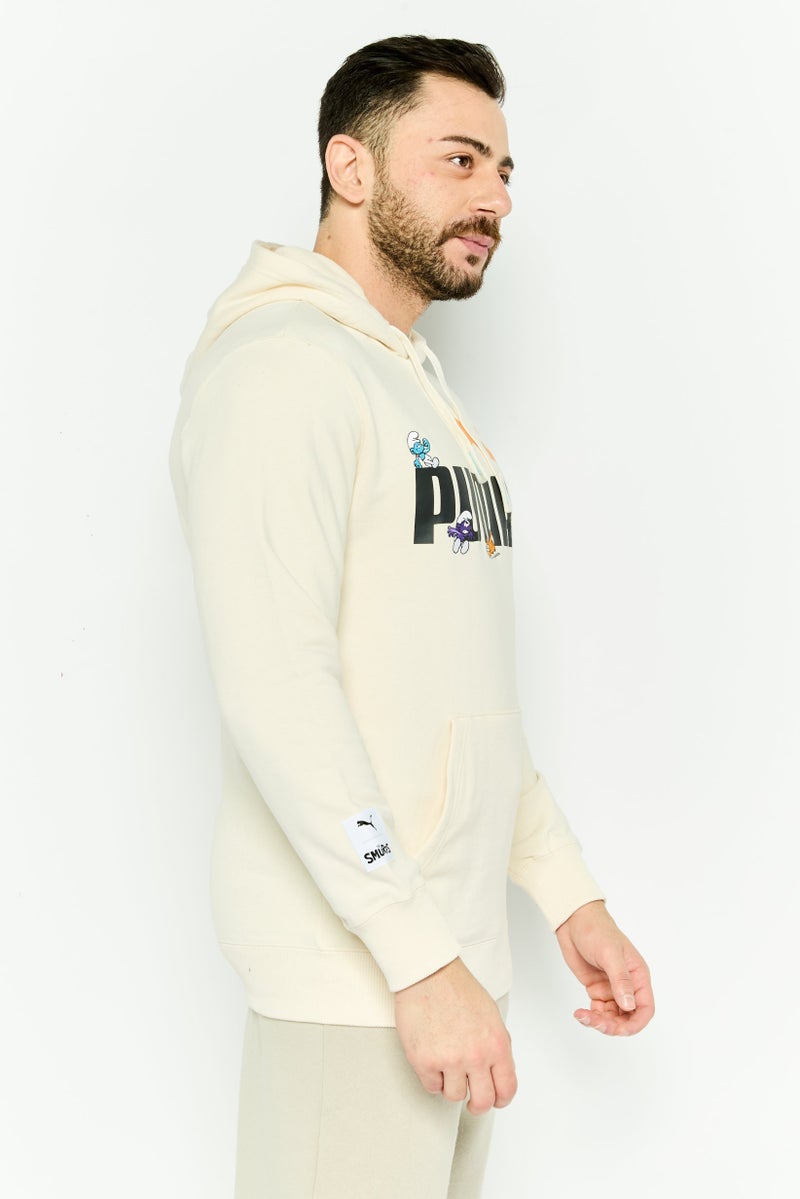 PUMA Puma x The Smurfs Men Sportswear Fit Long Sleeves Outdoor Hoodie, Cream  - Image 3