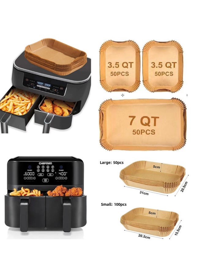 Rectangular Air Fryer Paper NinjaFoodi Ninja Air Fryer Special Paper FDA-Color:true Color-Specifications:25 Small Size 20.5 Rectangles + 25 Large Size 31 Rectangles (opp Packaging) - Image 2