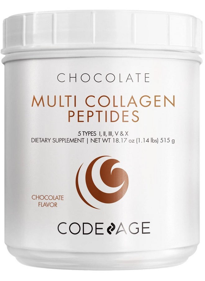 Codeage Multi Collagen Chocolate Protein Powder Hydrolyzed Collagen Peptides 5 Collagen Types Collagen Creamer Protein Shakes Mct Oil Hair Skin Nails Joints Grassfed Nongmo 18.17 Oz  - Image 2