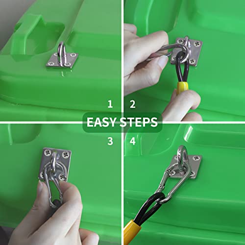 UYCCIMB Trash Can Lid Lock,Trash Can Locks for Animals Stop from Rummaging Metal Universal Lid Lock for Outdoor Garbage Cans-Durable Rubber Coated Braided Wire Rope(2 Pack)… - Image 4
