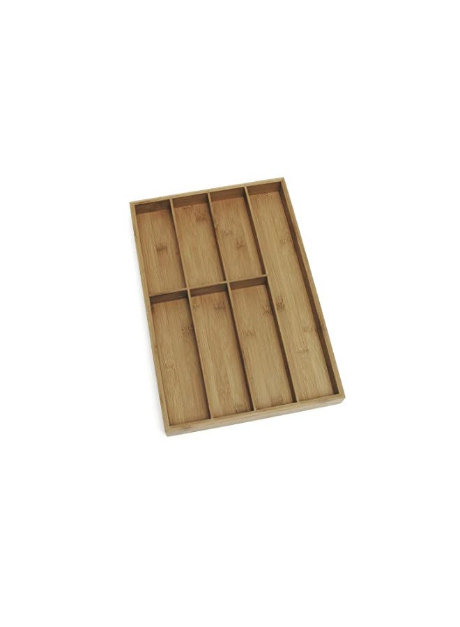 Lipper International 8877 Bamboo Wood Flatware Organizer with 7 Compartments, 12" x 17-1/2" x 1-3/4" - Image 1