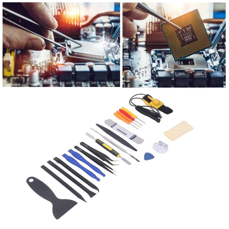 20 Piece Stainless Steel Electronic Repair Tool Kit With Tweezers For Phone Disassembly Maintenance - Image 3