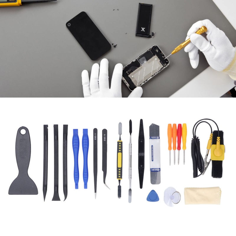 20 Piece Stainless Steel Electronic Repair Tool Kit With Tweezers For Phone Disassembly Maintenance - Image 4