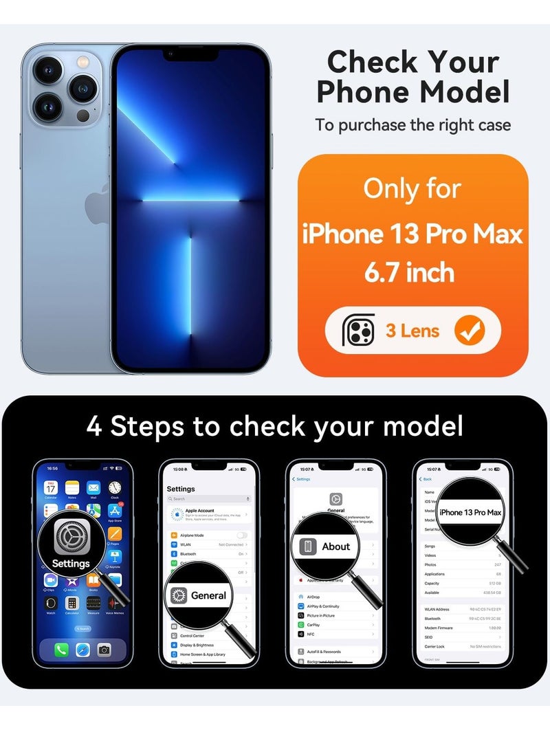 ESCASE Magnetic Cover for iPhone 13 Pro Max 6.7 Inch, MagSafe Compatible, Full Camera Protection, Translucent Matte Slim Protective Shockproof Case, Blue - Image 2