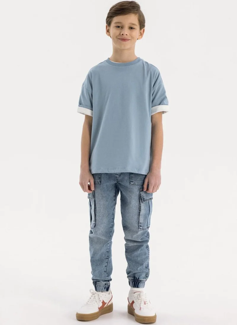 MINOTI Teen Boys Denim Jogger Cargo Jeans