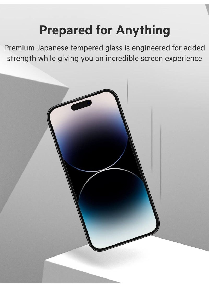 BORTONY Screen Protector for 14 Pro (6.1 inch) Premium HD Clear Tempered Glass Anti-Scratch Anti-Fingerprints Bubble-Free Ultra Resistant Compatible with Apple iPhone 14 Pro - Image 2