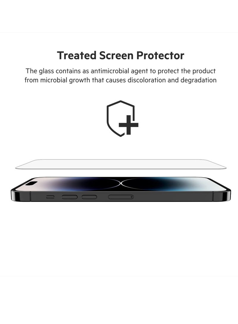 BORTONY Screen Protector for 14 Pro (6.1 inch) Premium HD Clear Tempered Glass Anti-Scratch Anti-Fingerprints Bubble-Free Ultra Resistant Compatible with Apple iPhone 14 Pro - Image 5