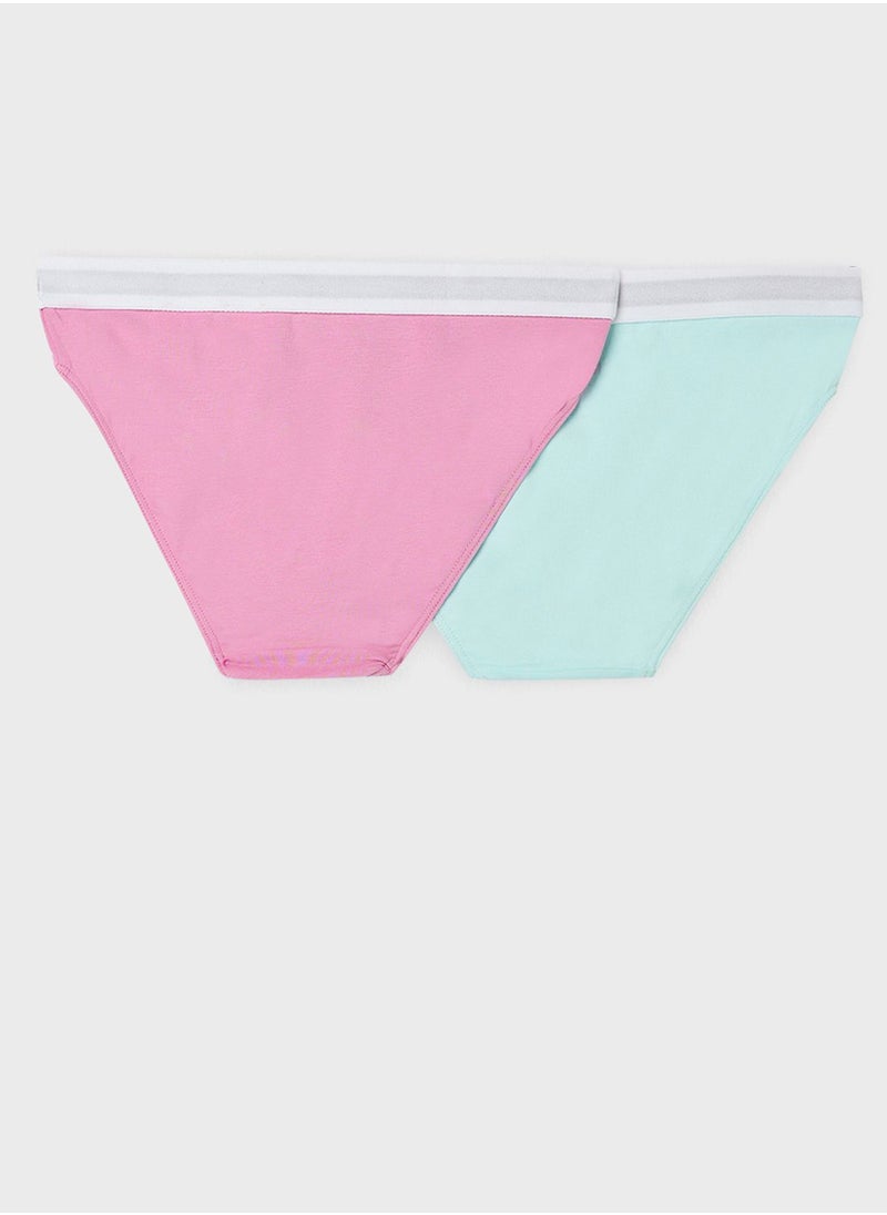 TOMMY HILFIGER Kids 2 Pack Logo Waistband Brief  - Image 2
