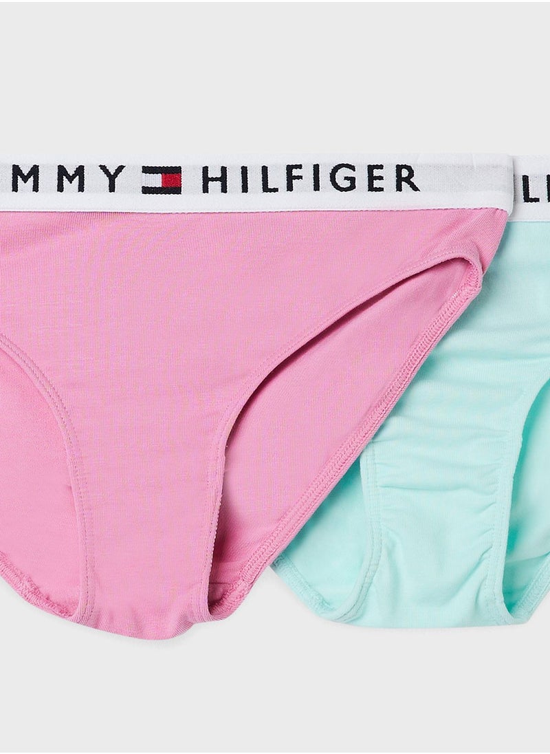 TOMMY HILFIGER Kids 2 Pack Logo Waistband Brief  - Image 3